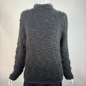 Harolds XL Black Chunky Fuzzy Knit Sweater 80% Acrylic 20% Wool Womens Pullover